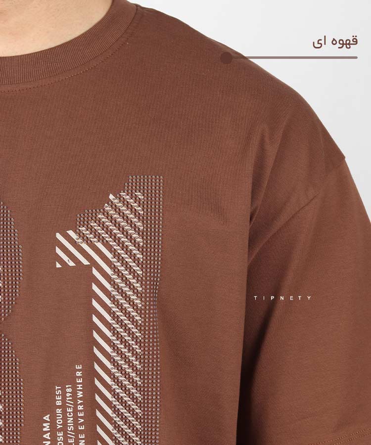                                                                       سورمه ای قهوه ای دودی مشکی سفید استخوانی تیشرت لش 1617  - تصویر 8