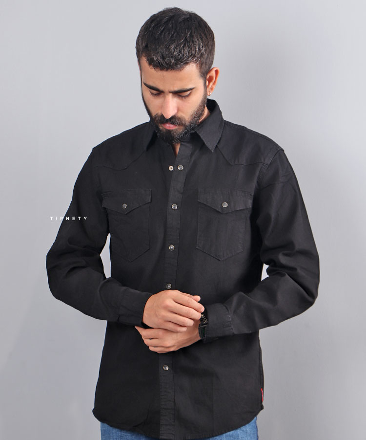 پیراهن مردانه آستین بلند جین 4132