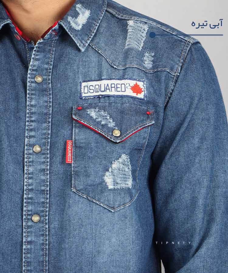 پیراهن مردانه آستین بلند جین 0674