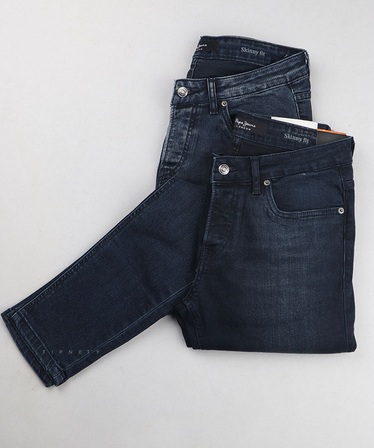 شلوار جین اسکینی مردانه سورمه ای 1056