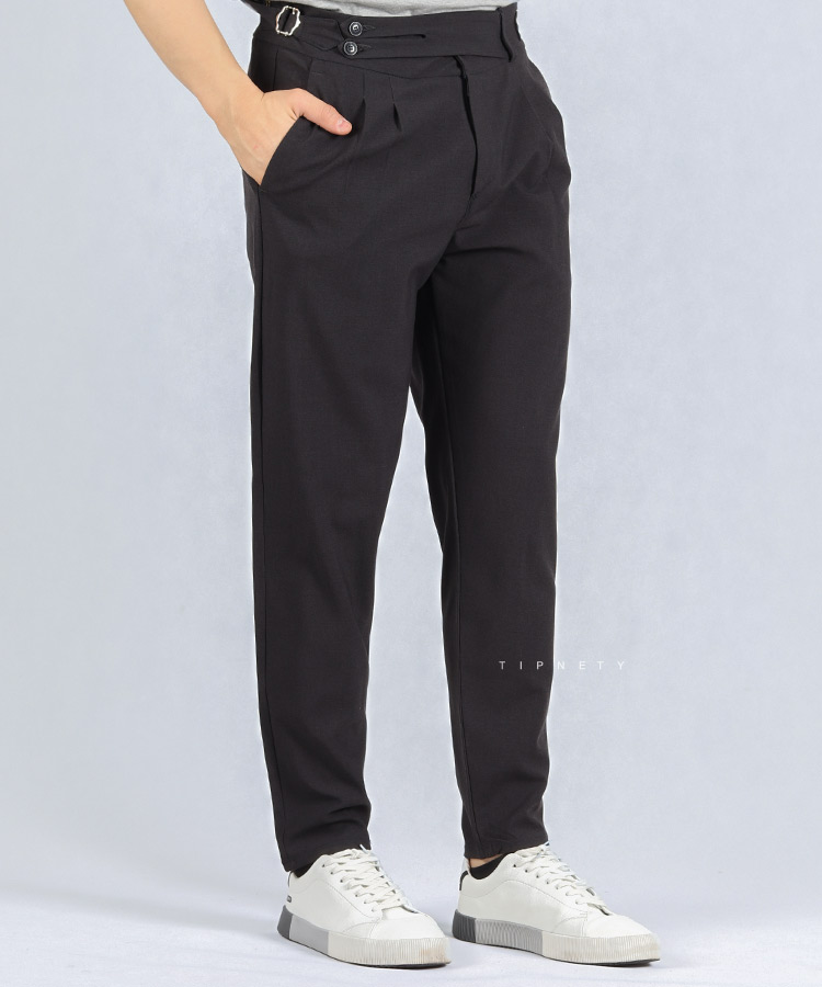                                                                                                             ذغالی مشکی شکلاتی سبز کرم شلوار پارچه ای فیت 0780  - تصویر 5