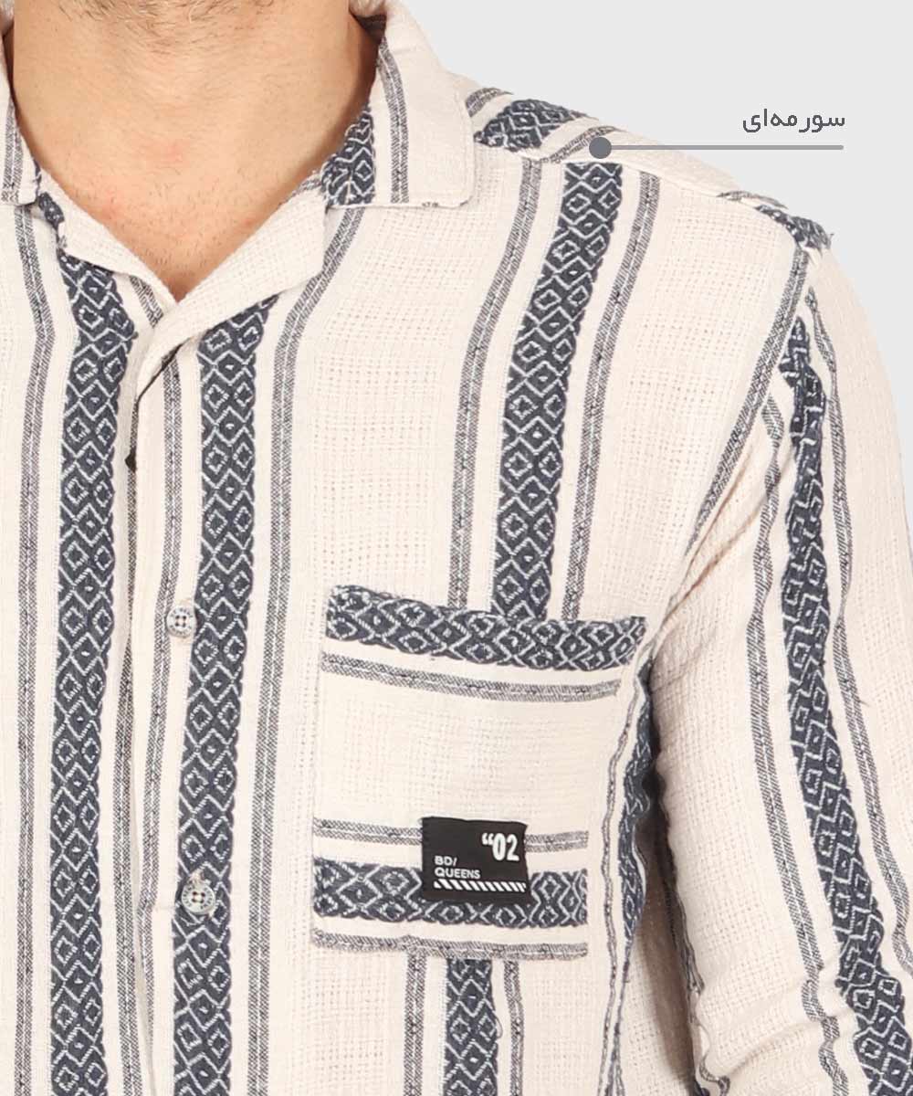         سورمه ای پسته ای لجنی پیراهن یقه انگلیسی 0137  - تصویر 5
