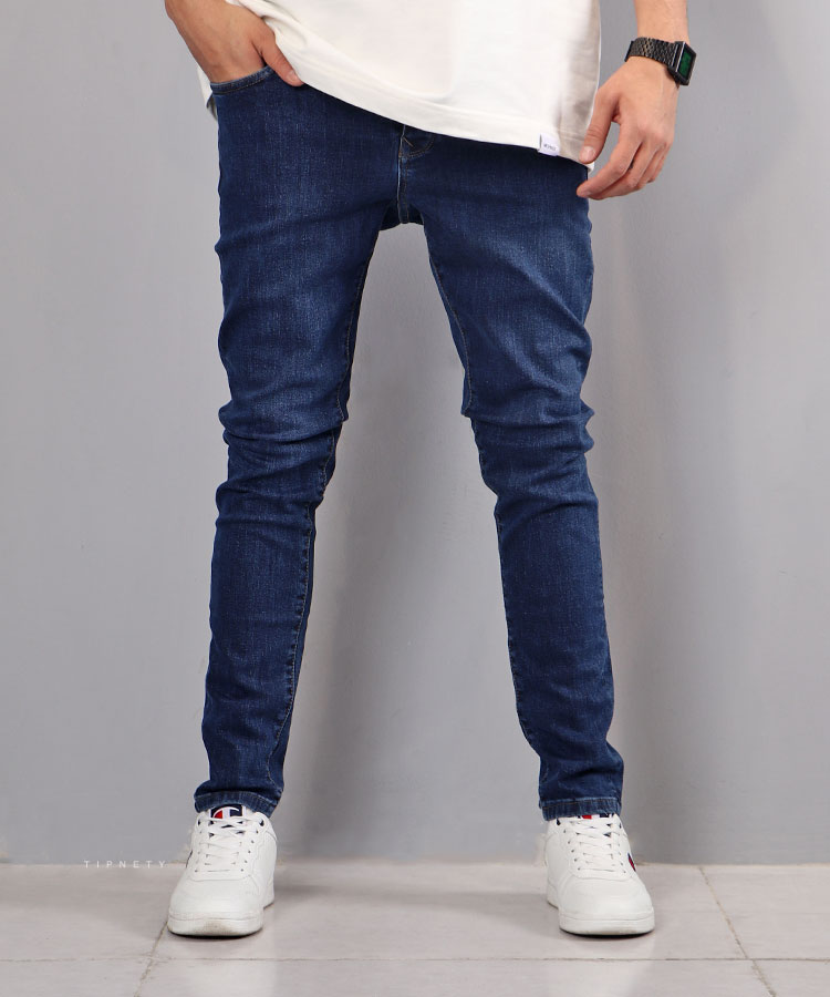 شلوار جین اسکینی مردانه ساده 1074