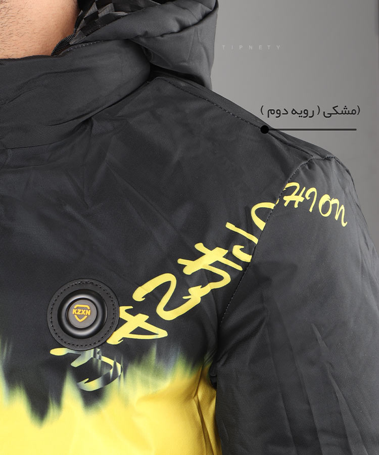                                                                                                                                                                           کرم طوسی مشکی سبز زمستانه کاپشن 0116  - تصویر 13