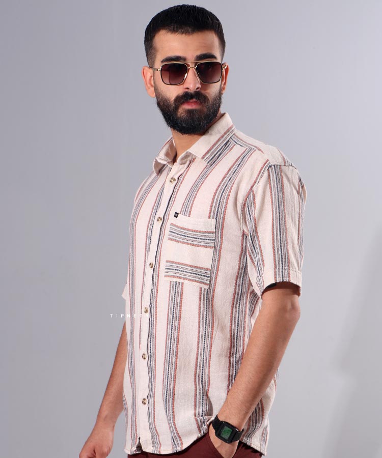 پیراهن لش مردانه کنفی و جیب دار 0821