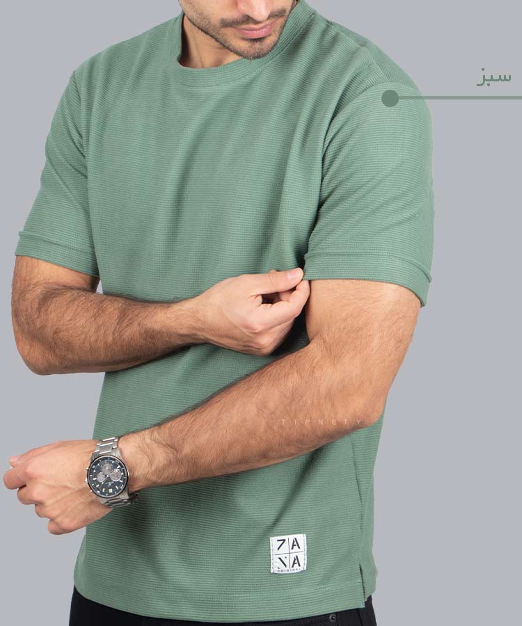                                                                                                                                                                     سبز مشکی طوسی کرم شیری نوک مدادی تیشرت لش 1268  - تصویر 7