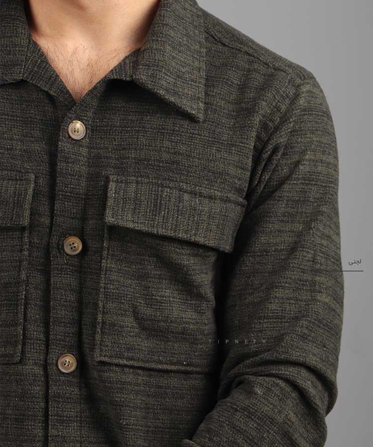                                                                                                                         لجنی مشکی طوسی تیره نفتی پاییزه پیراهن 4022  - تصویر 6