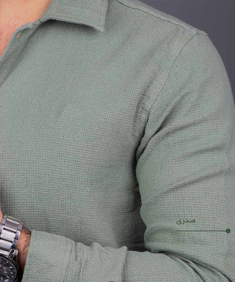                                                                                                                                                             کرم مشکی پسته ای صدری سفید پیراهن آستین بلند فیت 4021  - تصویر 5