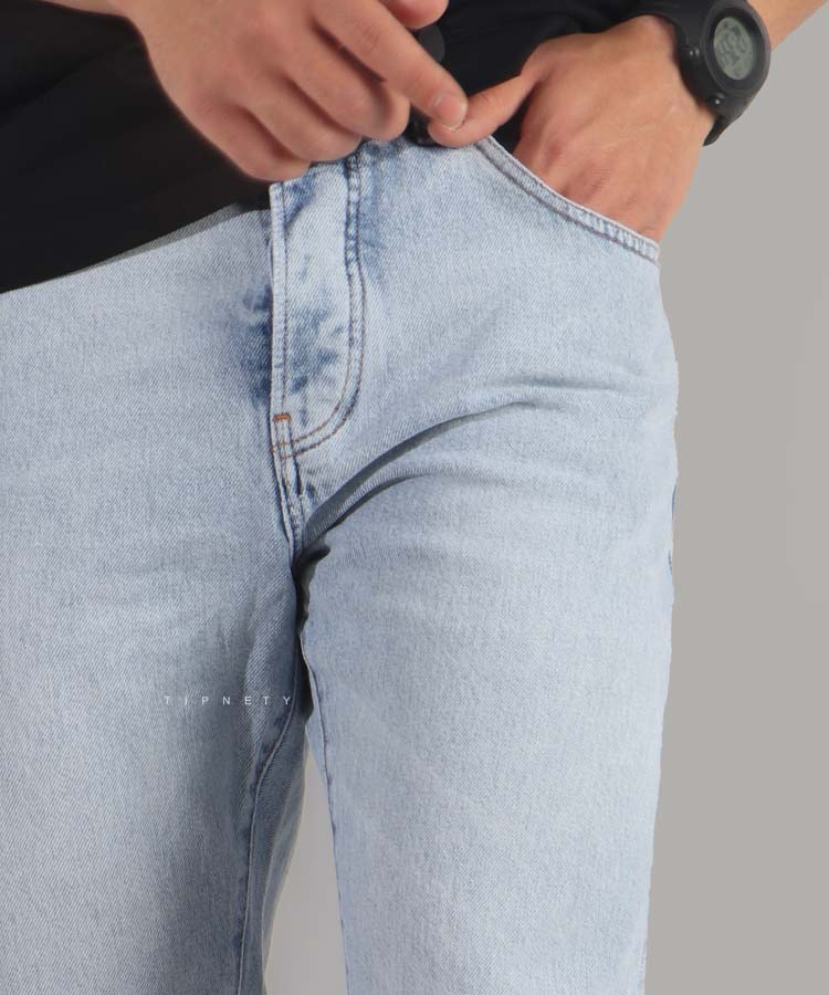                                 آبی روشن شلوار جین مام فیت 0079  - تصویر 3