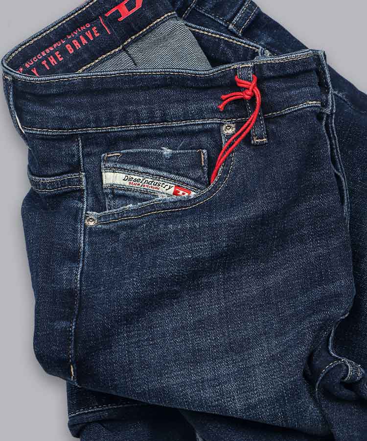 شلوار جین اسکینی مردانه سورمه ای 6067