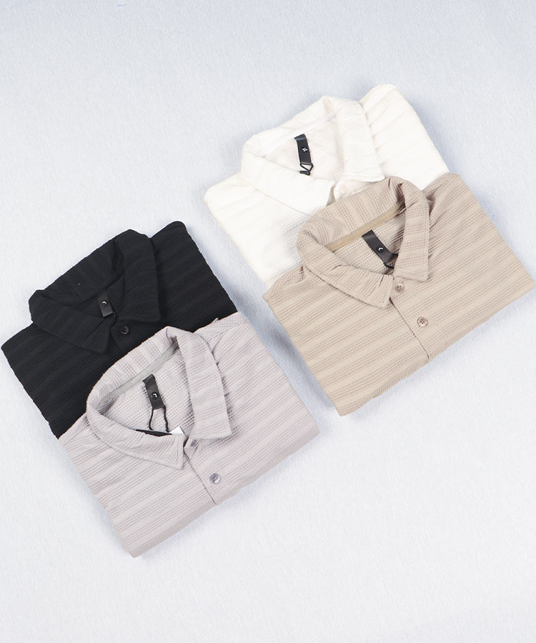 تیشرت لش یقه دار مردانه راه راه 1644