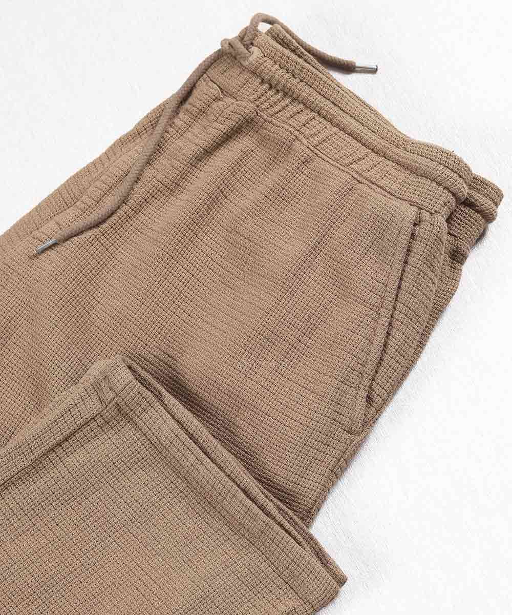 شلوار کنفی بگ و کمر کش کرم تیره 1020