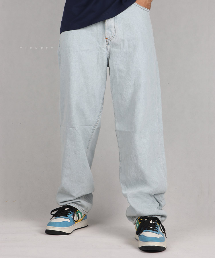 شلوار جین بگ مردانه آبی و آبی روشن 0126