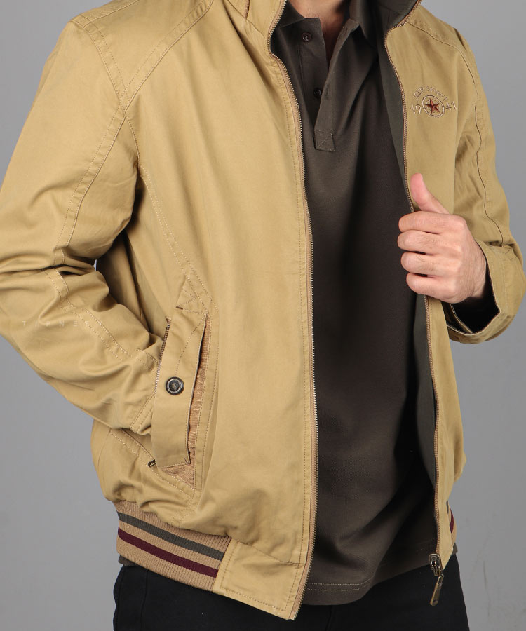                                                                                                                                             کرم شتری سبز مشکی زمستانه کت کتان 9822  - تصویر 12