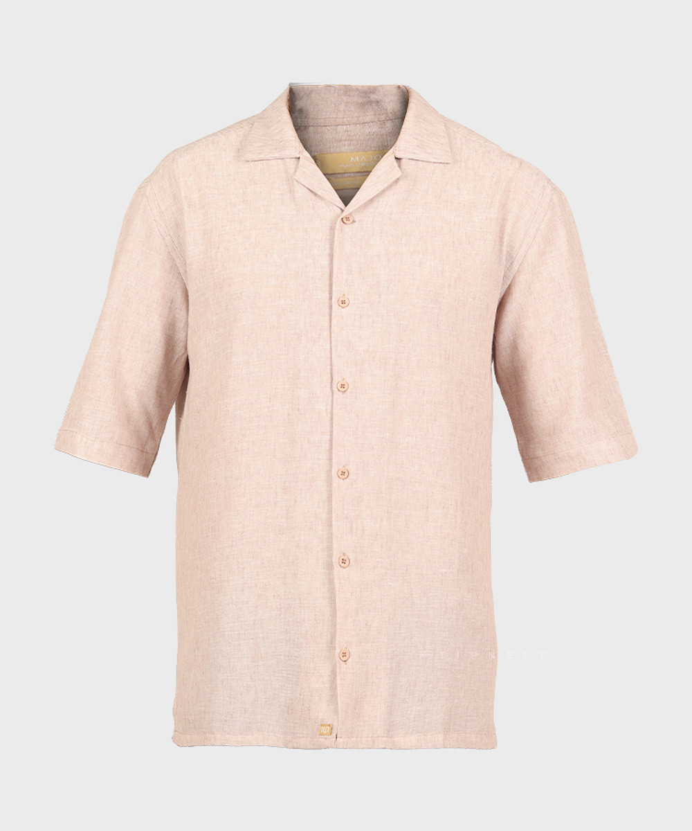 پیراهن لینن لش مردانه آستین کوتاه 4041