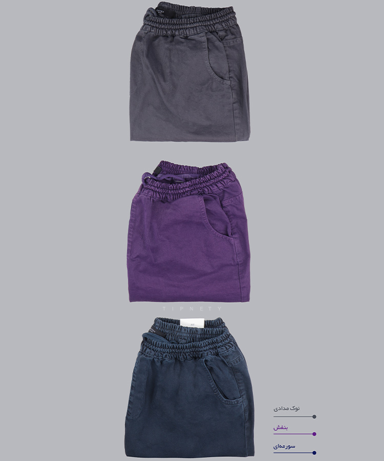                                                                                                                                                                                                                                                                                                                     مشکی آبی روشن نوک مدادی بنفش یاسی سبز تند سورمه ای لجنی سفید آجری صدری خردلی شتری شلوار جاگر 0363  - تصویر 5