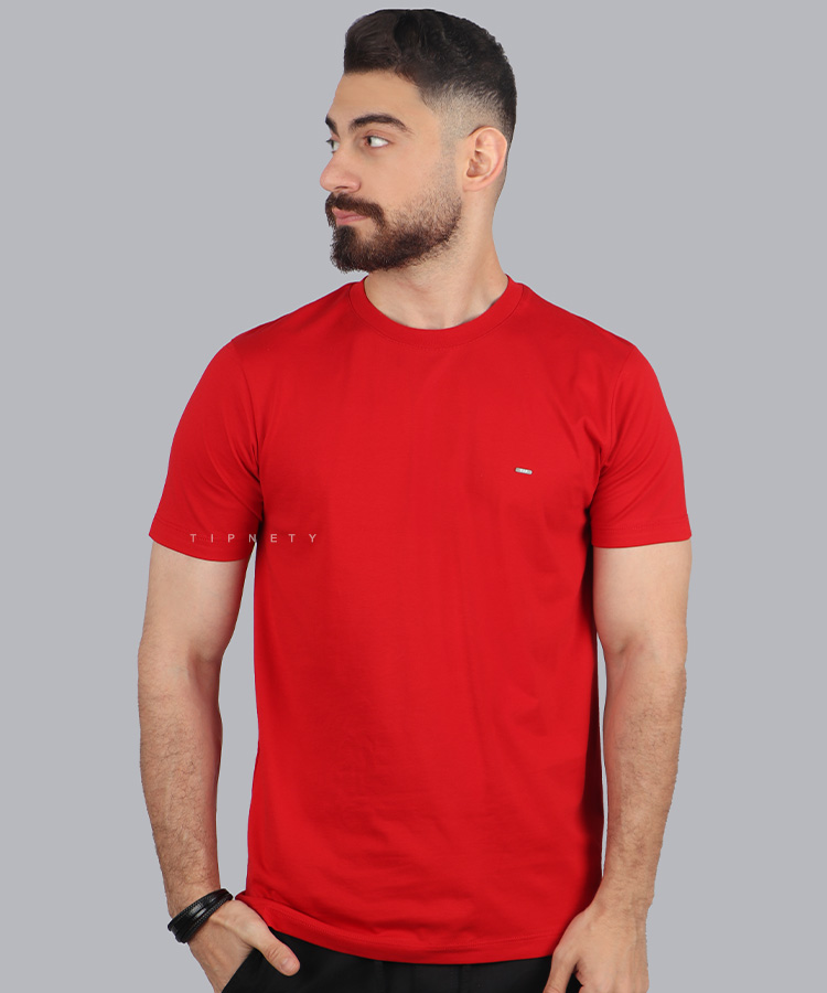 تیشرت ساده قرمز مردانه برند تیپ نتی 9127