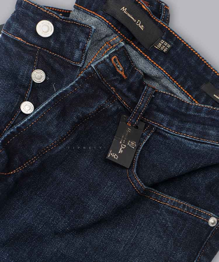 شلوار جین اسلیم مردانه سورمه ای 2071