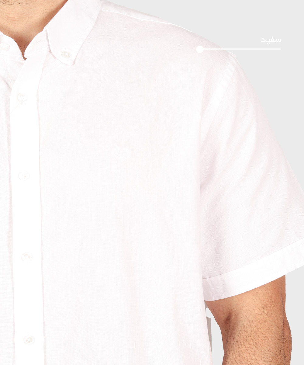                         لجنی یشمی سفید پیراهن آستین کوتاه فیت 5379  - تصویر 7
