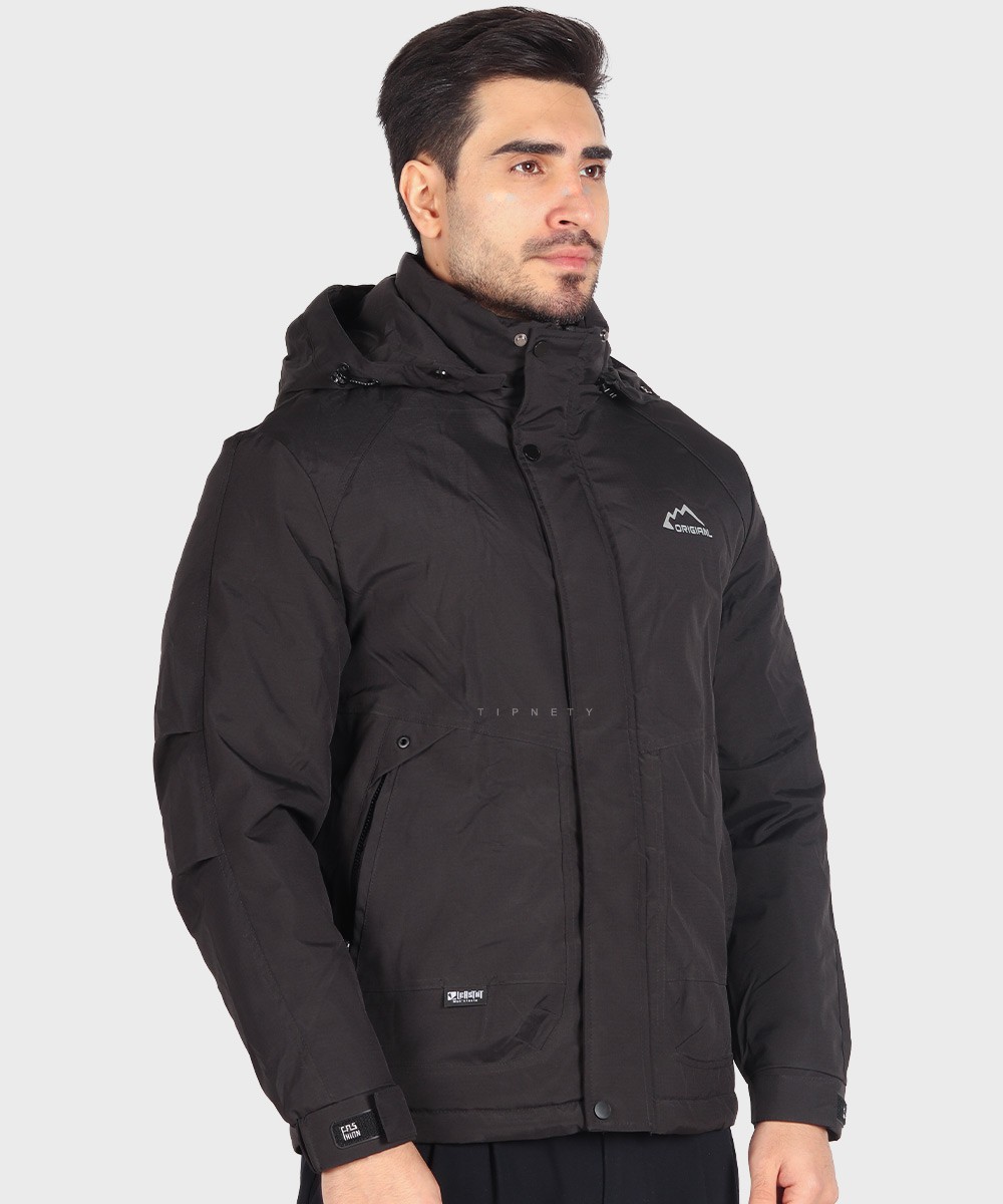 مشکی لجنی استخوانی صدری زمستانه کاپشن 7315  - تصویر 9