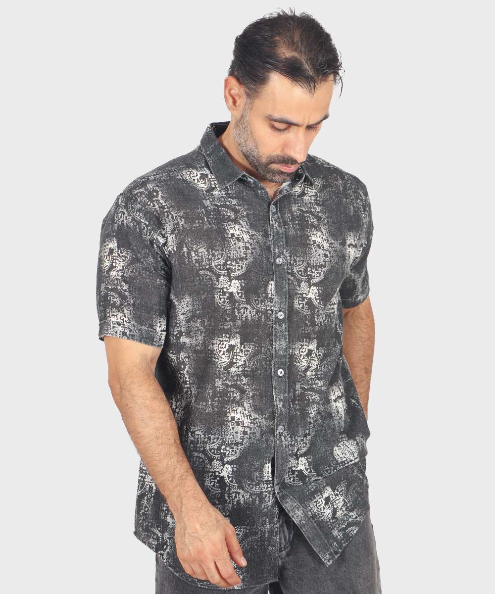     ذغالی پیراهن آستین کوتاه فیت 0957  - تصویر 5