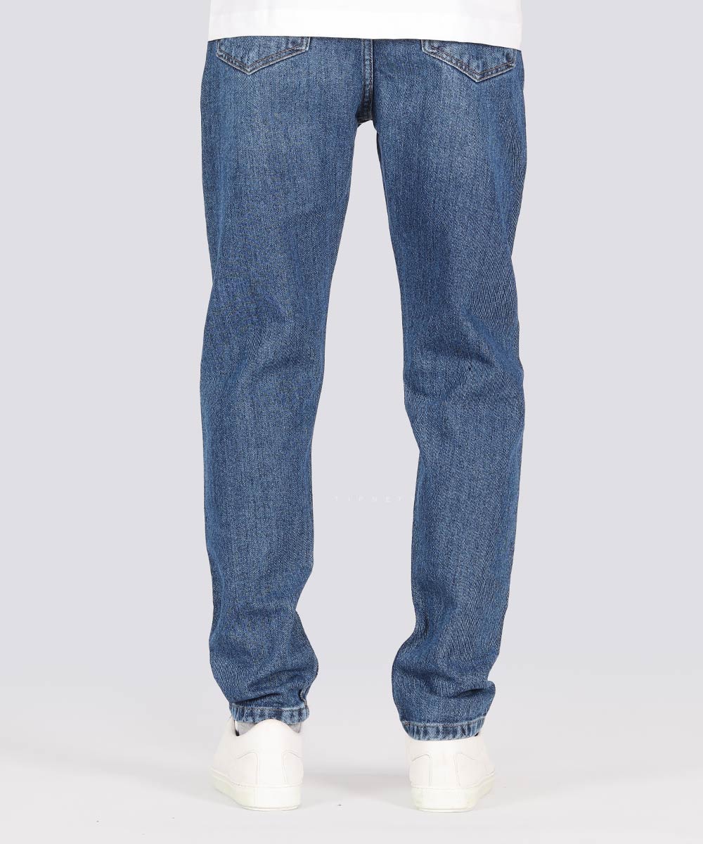     آبی تیره شلوار جین مام فیت 0665  - تصویر 3