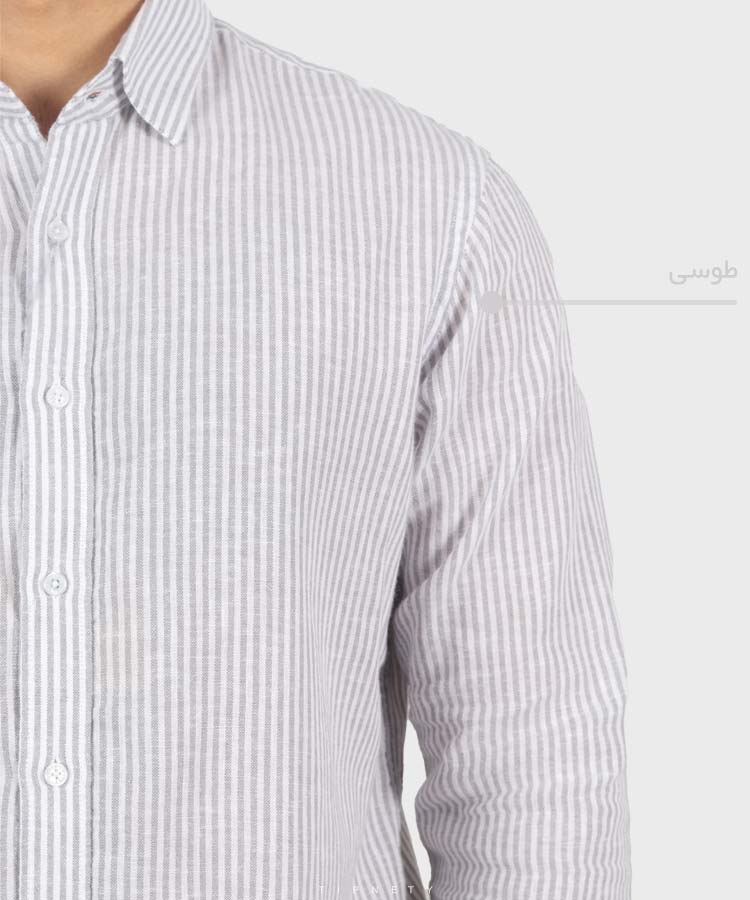                           تیره             تیره     طوسی آبی یاسی آبی تیره کرم پیراهن آستین بلند فیت 5440  - تصویر 4