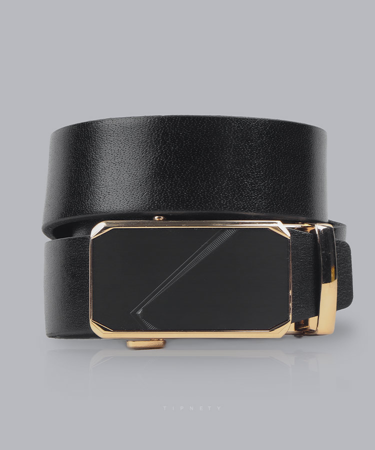 کمربند ریلی مردانه مشکی مستطیلی 3248