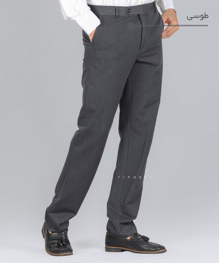                                                                       طوسی روشن طوسی تیره سورمه ای مشکی شلوار پارچه ای راسته 0120  - تصویر 4