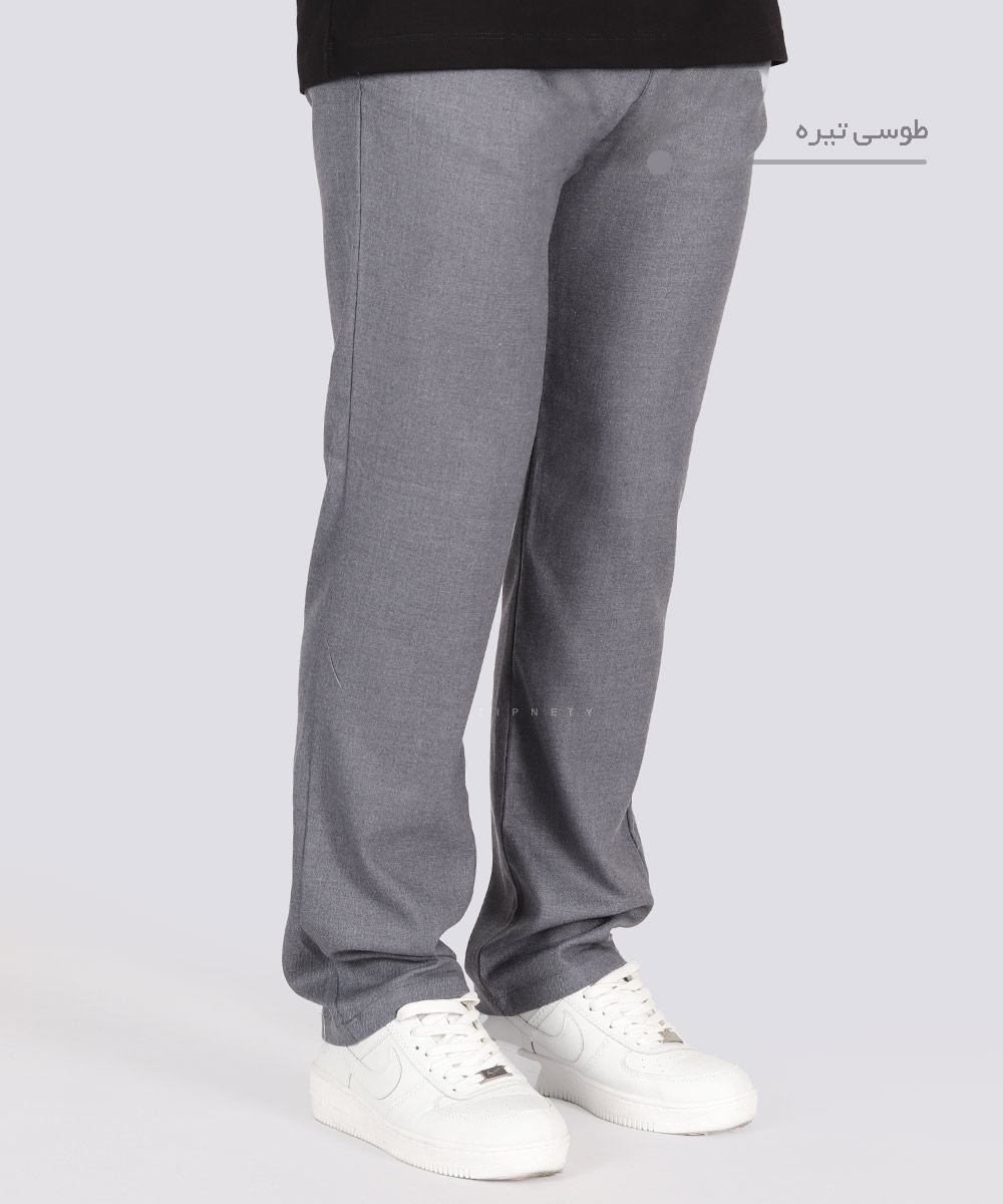                                     ذغالی کرم تیره صدری زیتونی طوسی تیره شلوار پارچه ای اسلش 0140  - تصویر 10