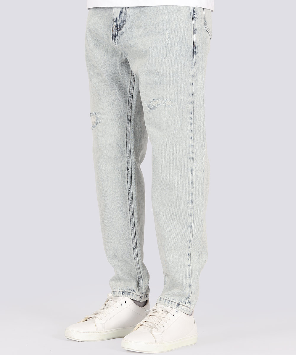 شلوار جین مام فیت مردانه آبی یخی 2515