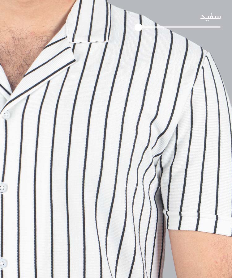                                                                                                                 طوسی مشکی سفید پیراهن یقه انگلیسی 0664  - تصویر 5