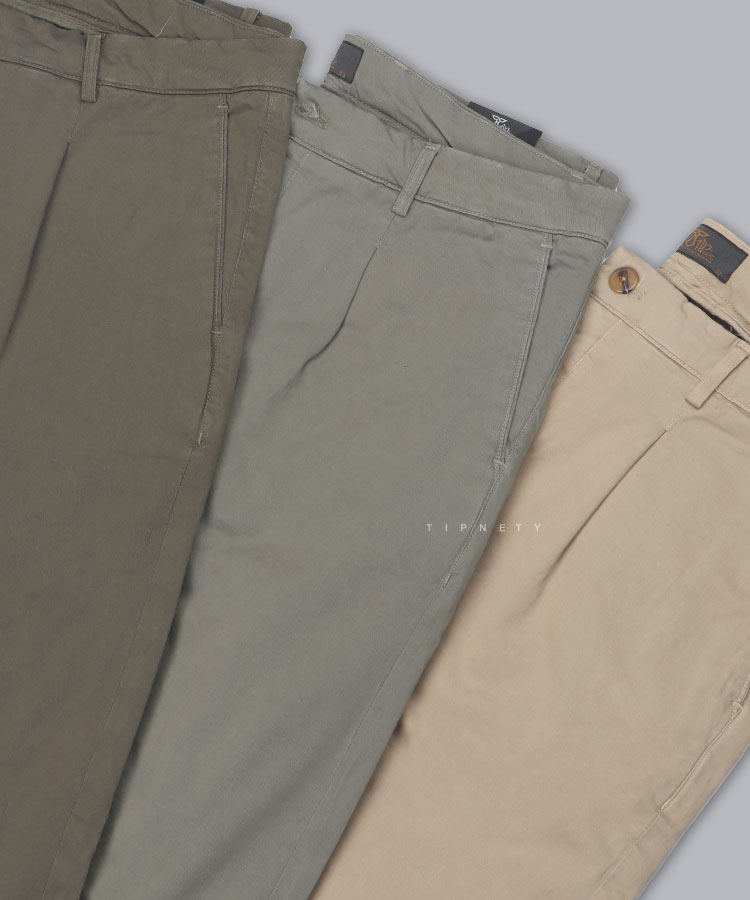 شلوار کتان مام فیت مردانه و پیله دار برند تیپ نتی 0070