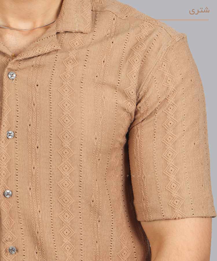                                                                                                                                                 شتری مشکی سبز شیری طوسی پیراهن یقه انگلیسی 0332  - تصویر 5