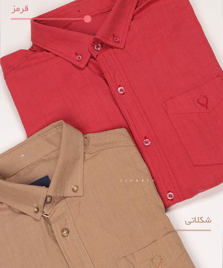 پیراهن آستین کوتاه مردانه ساده مجلسی 4405