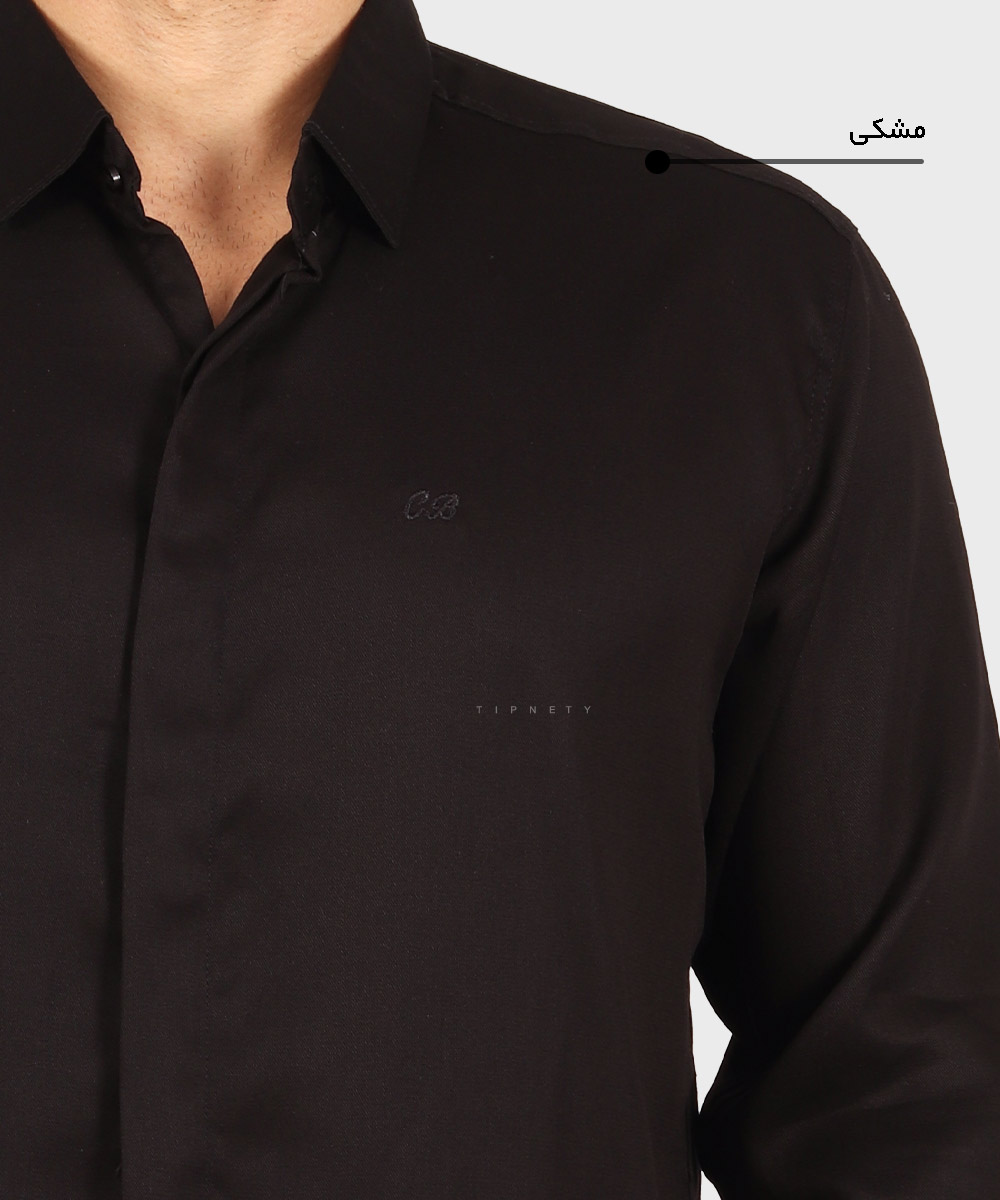                                                 مشکی سورمه ای صدری کرم آبی روشن پیراهن آستین بلند فیت 0372  - تصویر 5