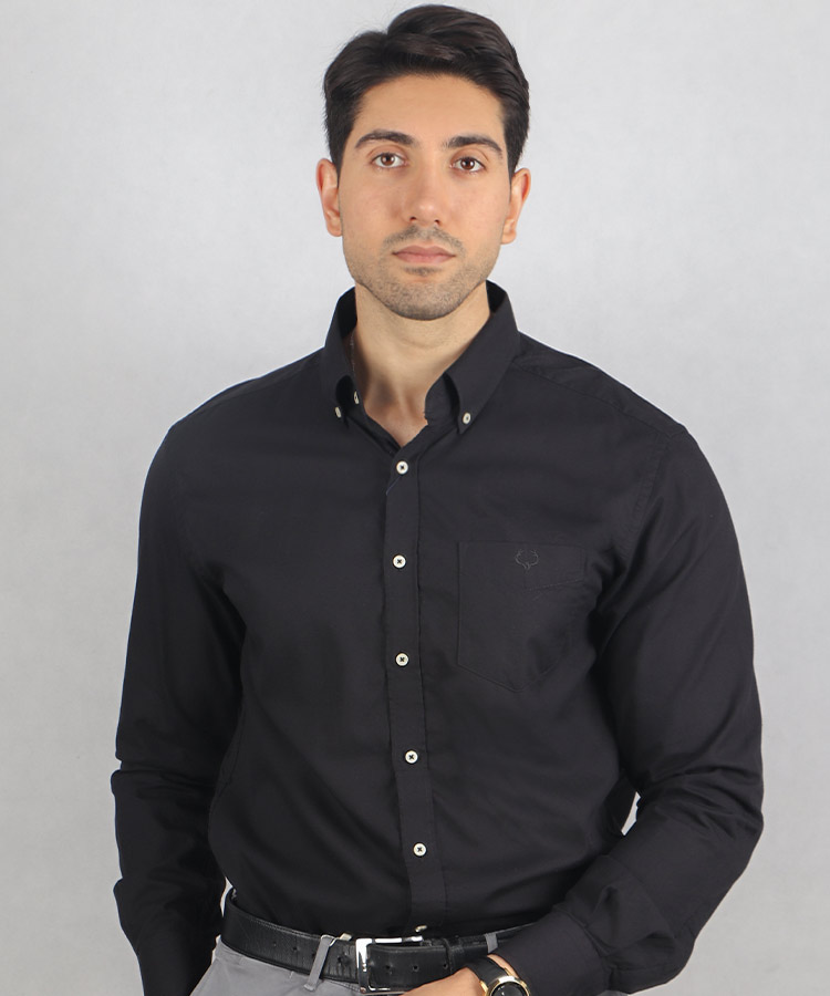 پیراهن آستین بلند مردانه مجلسی ساده 1005