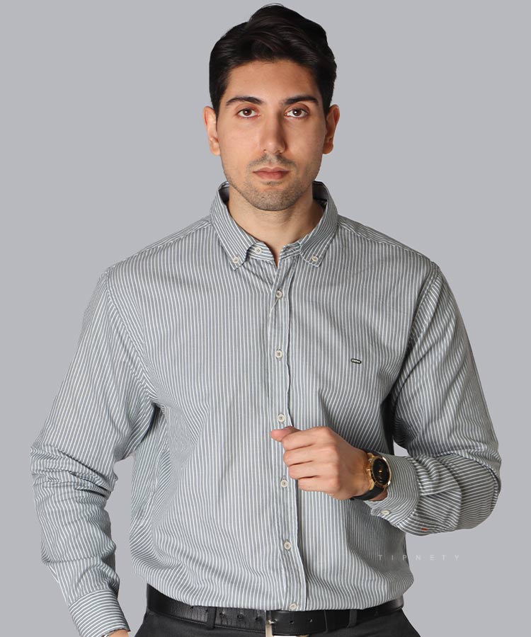 پیراهن مردانه آستین بلند سبز 0893