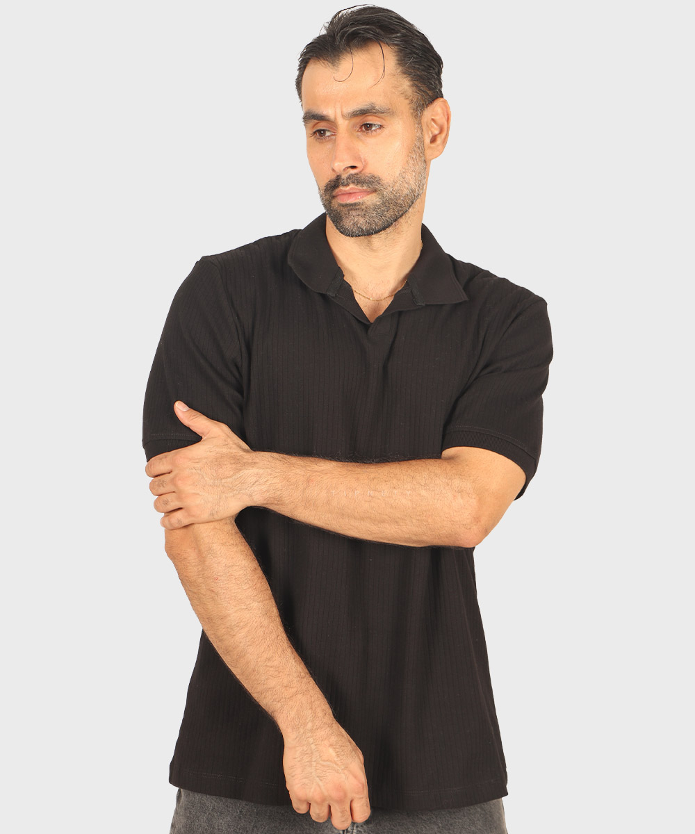 تیشرت یقه شکاری مردانه 1756