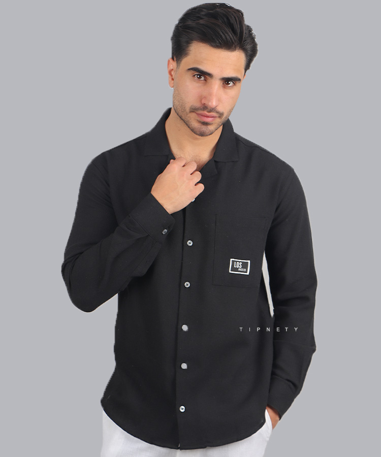 پیراهن آستین بلند یقه انگلیسی مردانه 0329