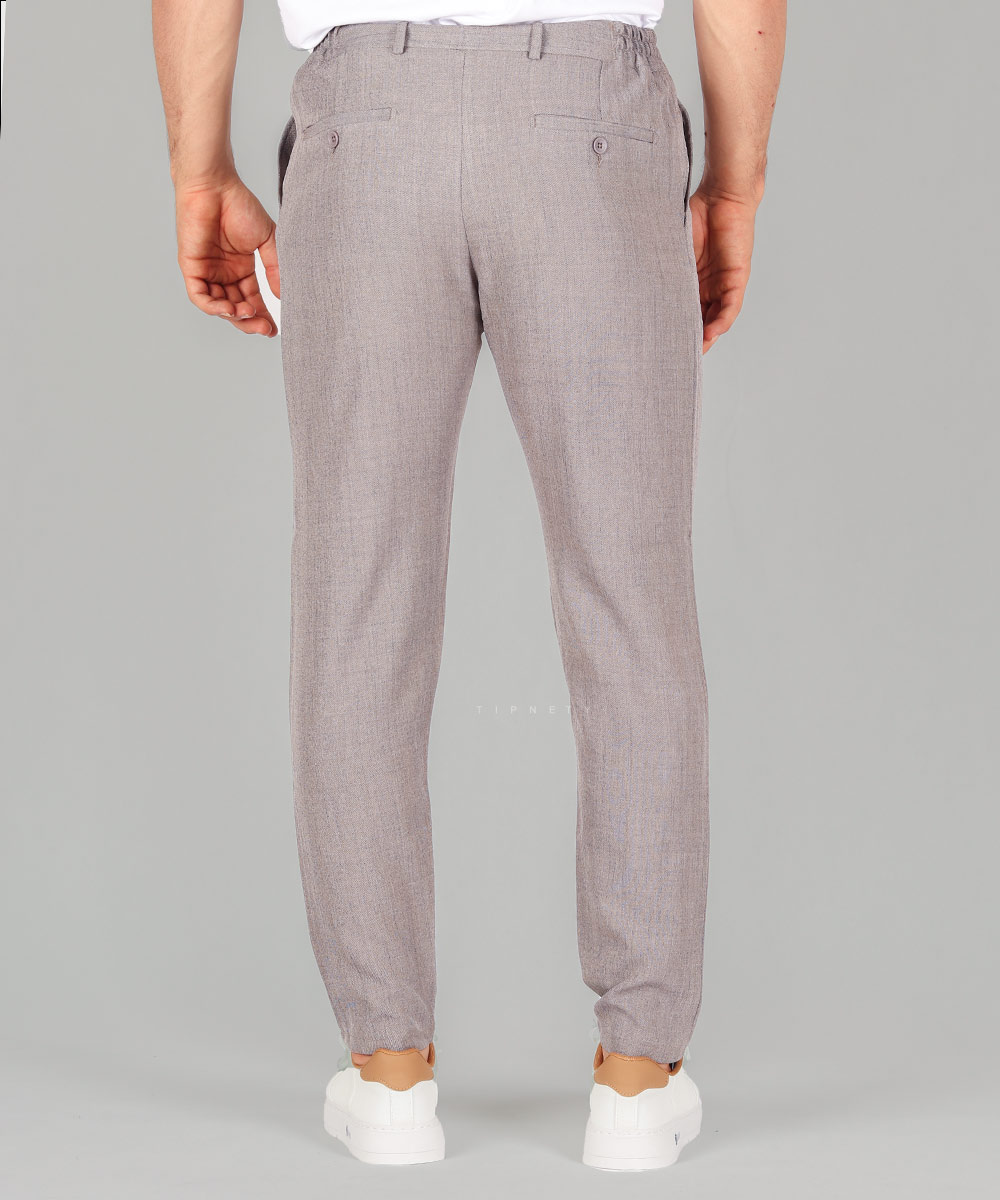                                                 طوسی کرم شکلاتی شلوار پارچه ای مام فیت 0920  - تصویر 9