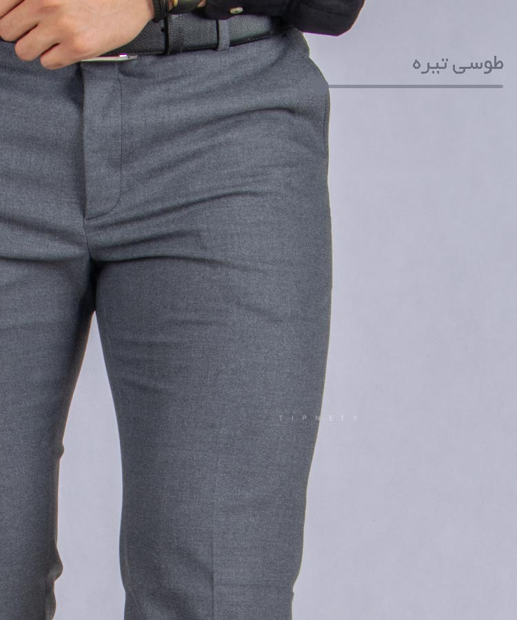                                                                                                                                             طوسی تیره سورمه ای مشکی کرم ذغالی شکلاتی شلوار پارچه ای راسته 0131  - تصویر 5