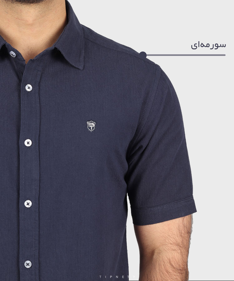                                                                                 لجنی زیتونی سبز آبی روشن آبی تیره سفید صدری سورمه ای خاکی پیراهن آستین کوتاه فیت 0876  - تصویر 15