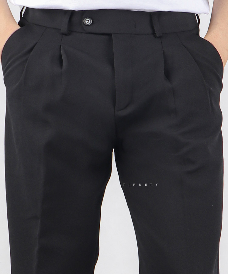 شلوار پارچه ای مام استایل پیله دار مشکی 0795