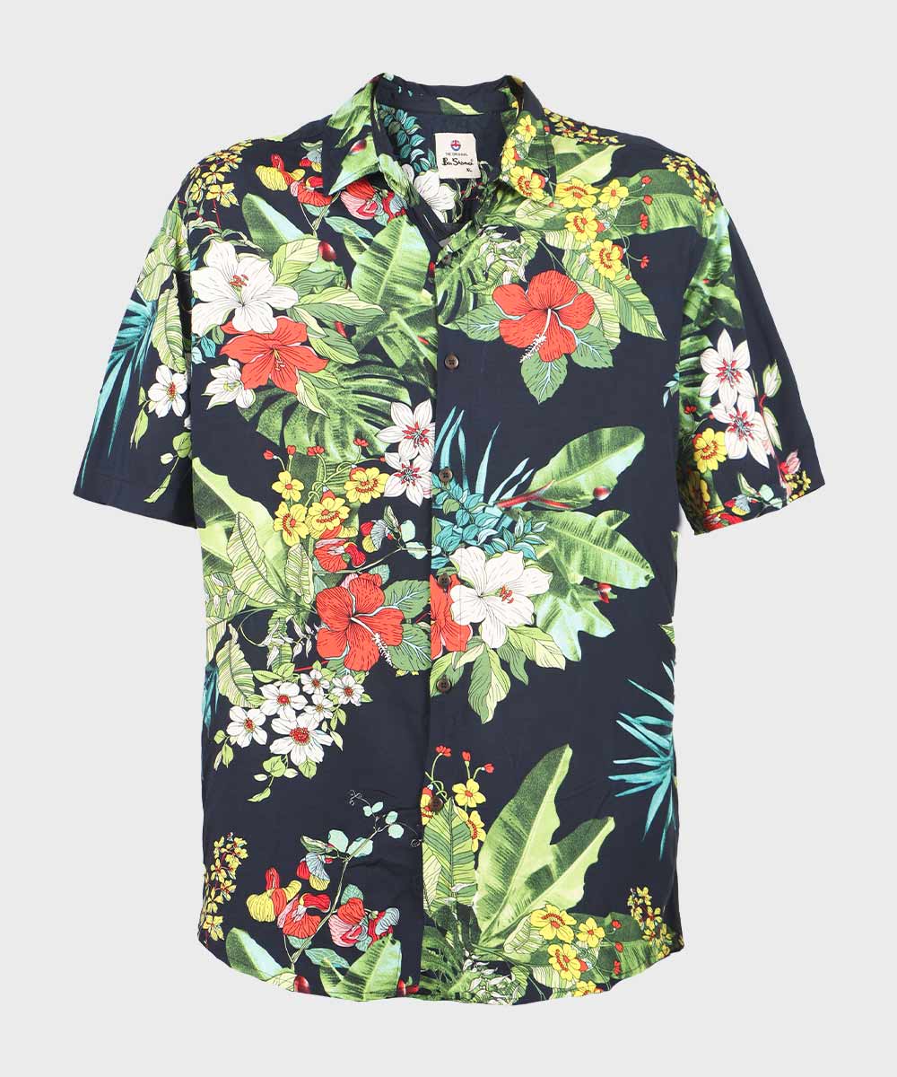 پیراهن مردانه هاوایی آستین کوتاه کد 2027