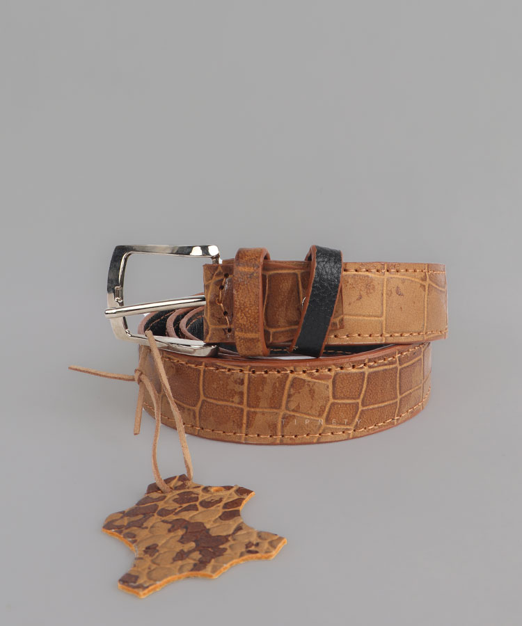 کمربند مردانه چرمی قهوه ای روشن 1937