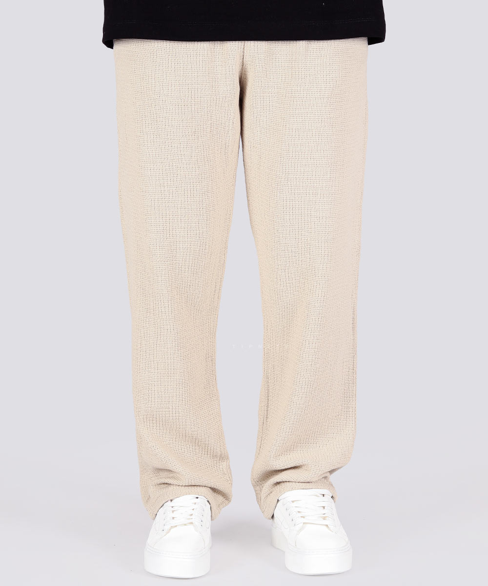 شلوار کنفی بگ و کمر کش کرم 1010