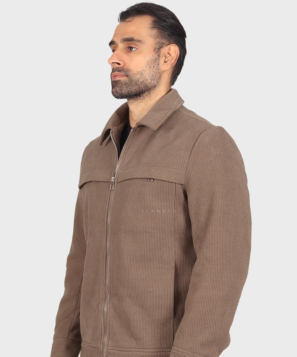                                         خاکی طوسی صدری زمستانه کت کتان 2603  - تصویر 17