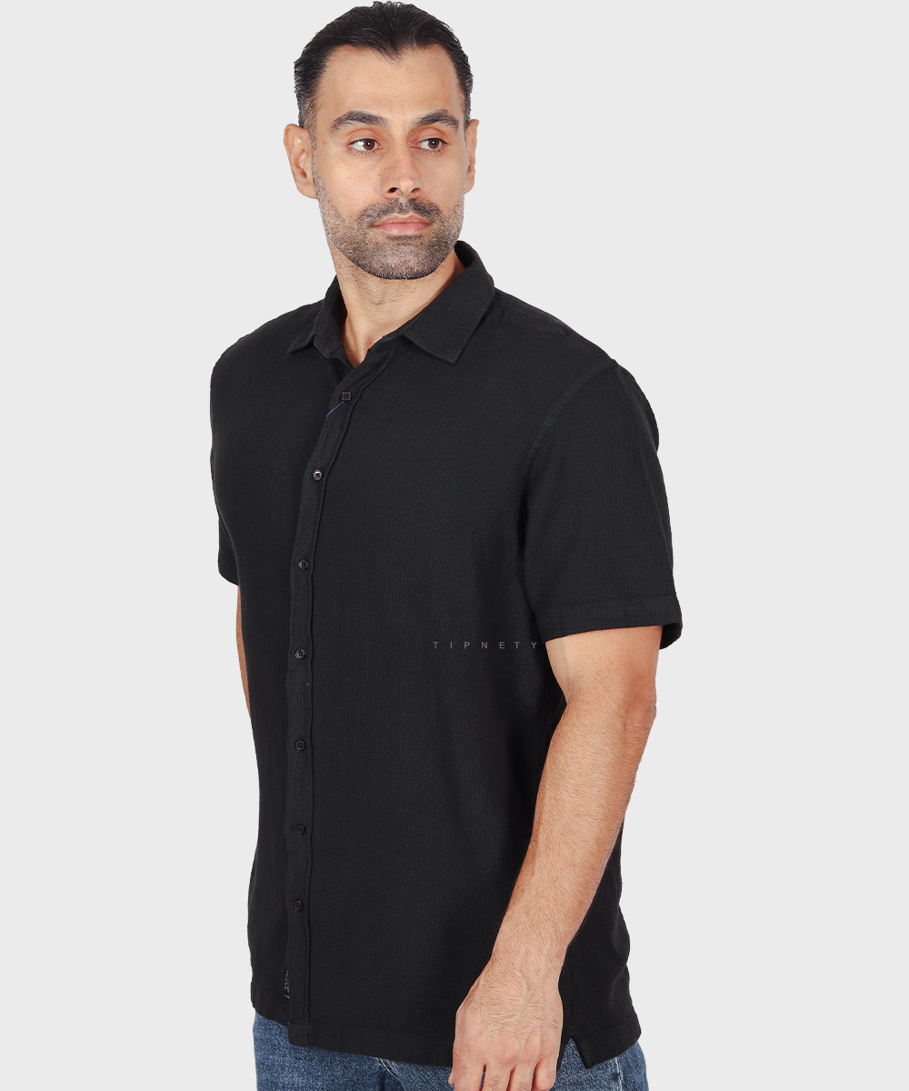                                     سفید آبی روشن لجنی مشکی کرم پیراهن آستین کوتاه فیت 5456  - تصویر 13