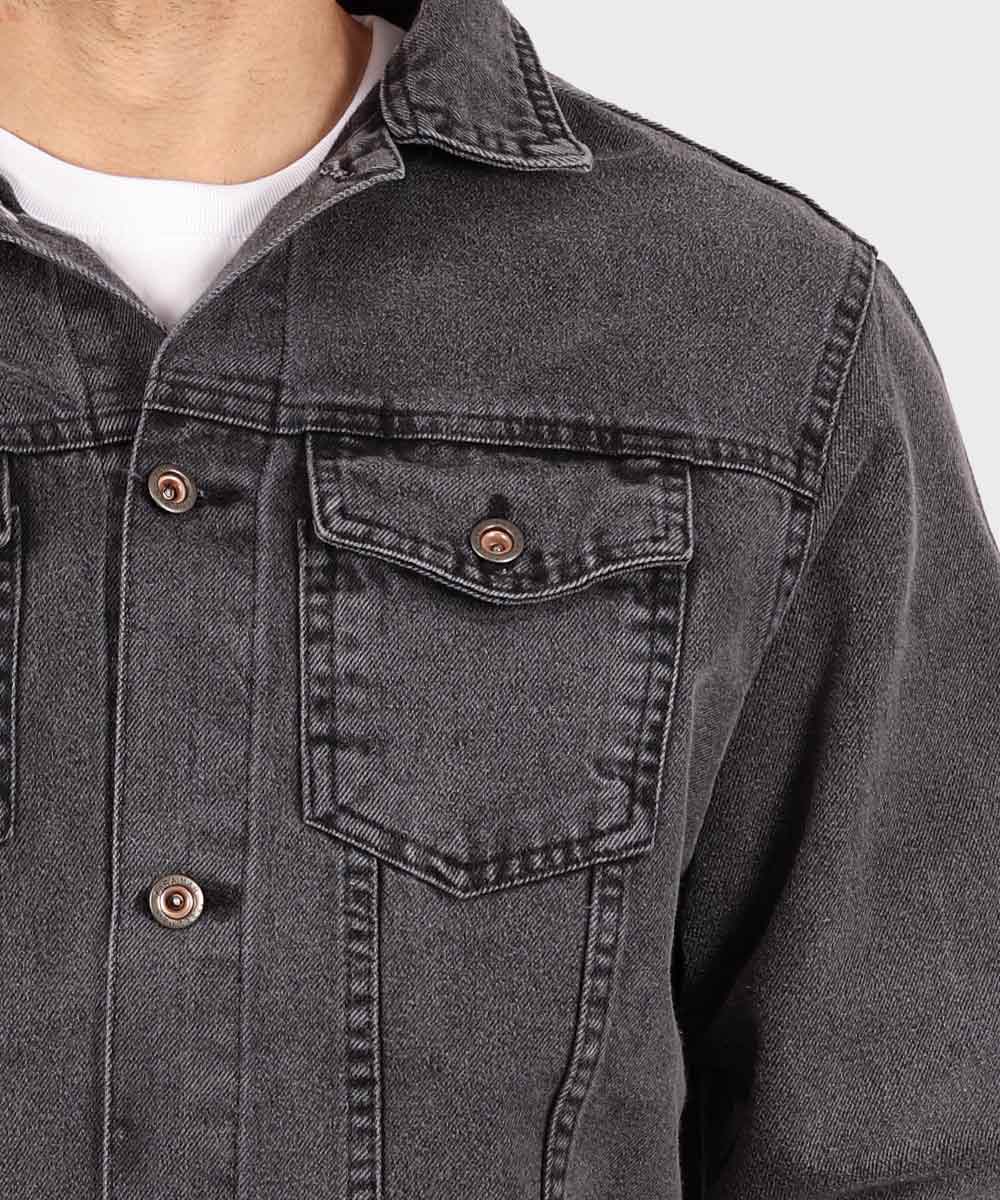         طوسی تیره زمستانه کت جین 0262  - تصویر 4